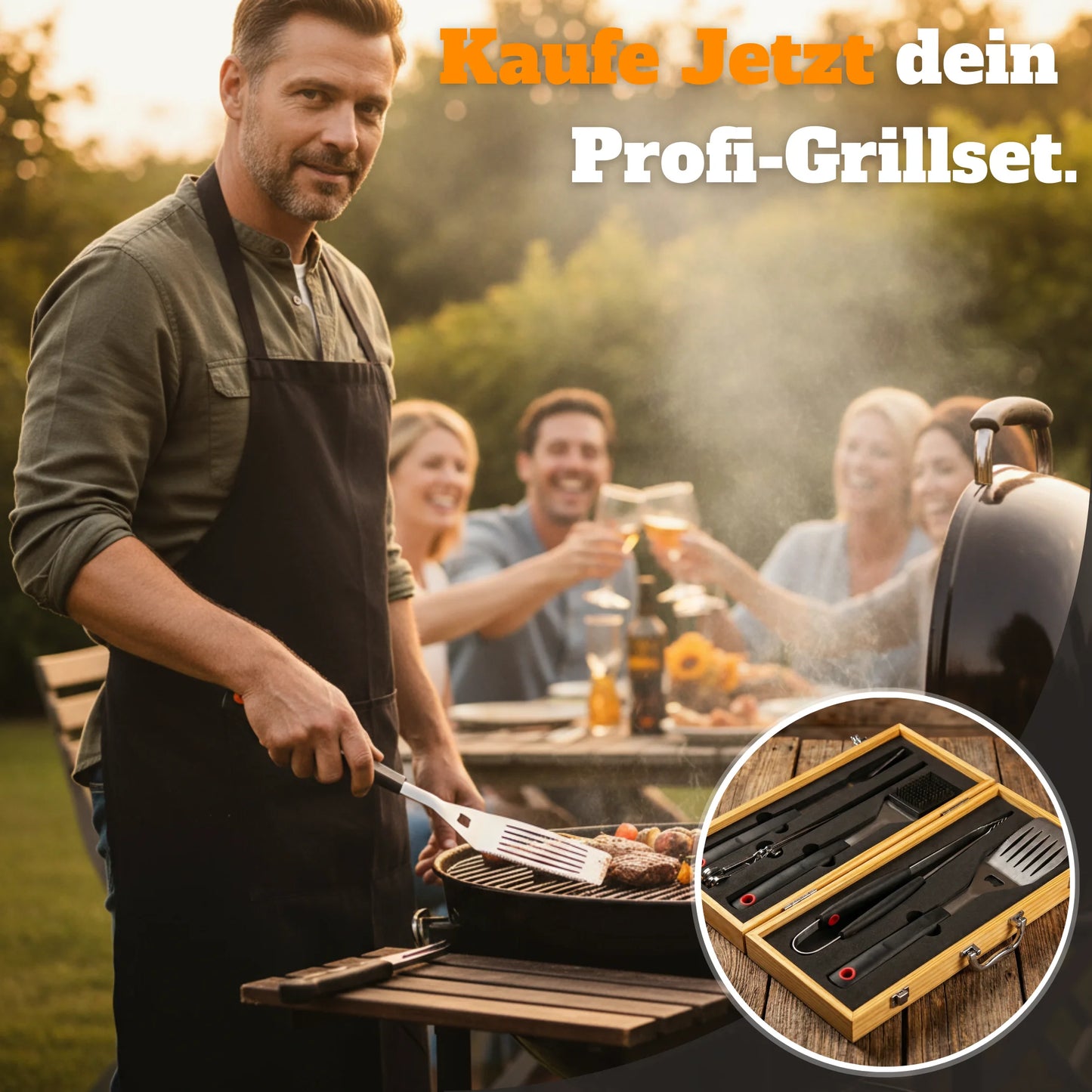 Grillkoffer aus Kiefernholz