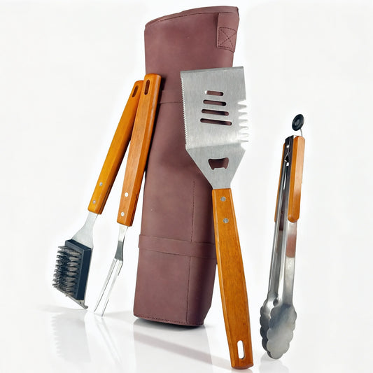 Grillset in Ledertasche
