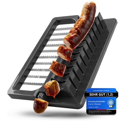 Schwarzer Currywurstschneider