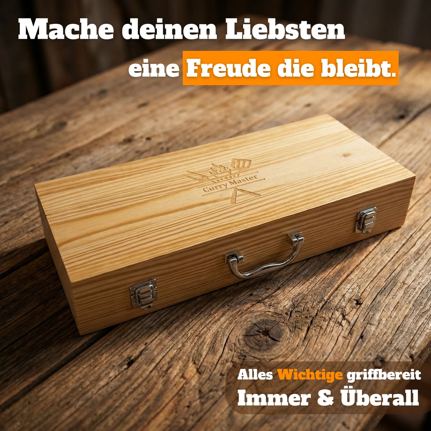 Grillkoffer aus Kiefernholz