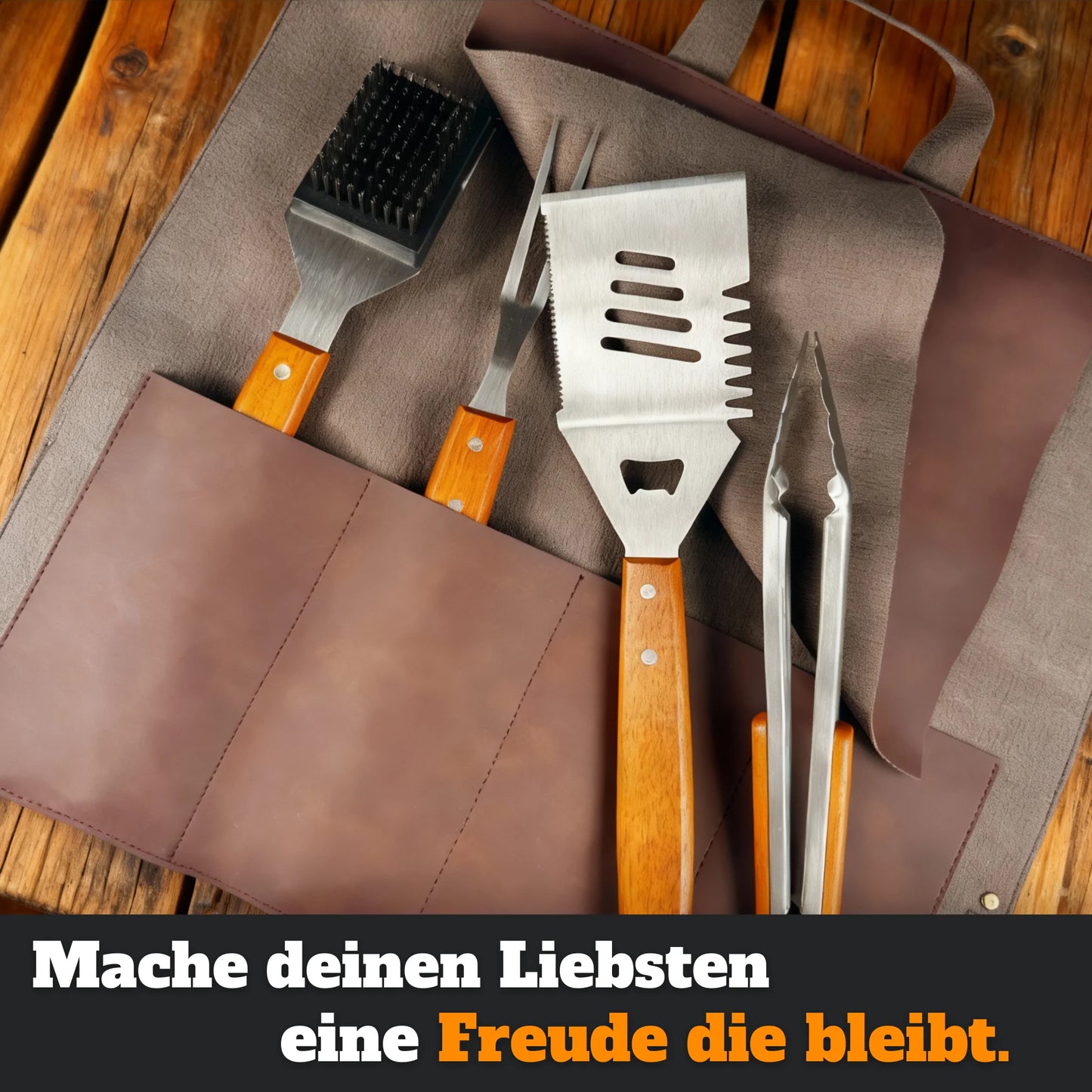 Grillset in Ledertasche