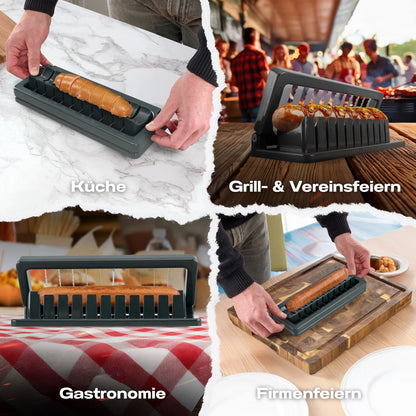 Schwarzer Currywurstschneider