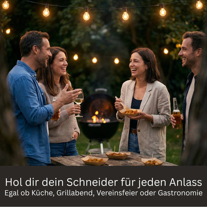 Schwarzer Currywurstschneider